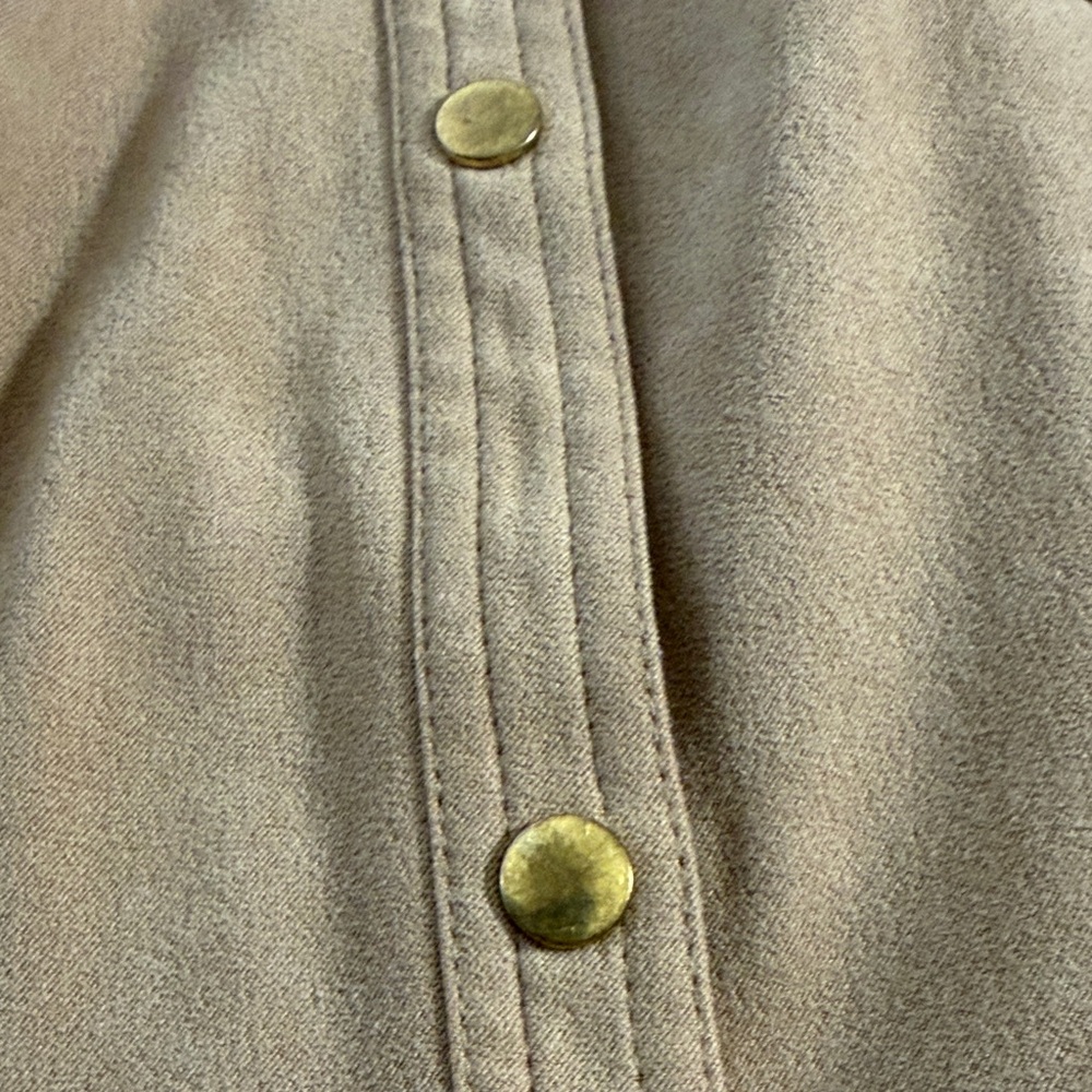JM Collection Tan Faux Suede Utility Shacket Size XL - Picture 15 of 15